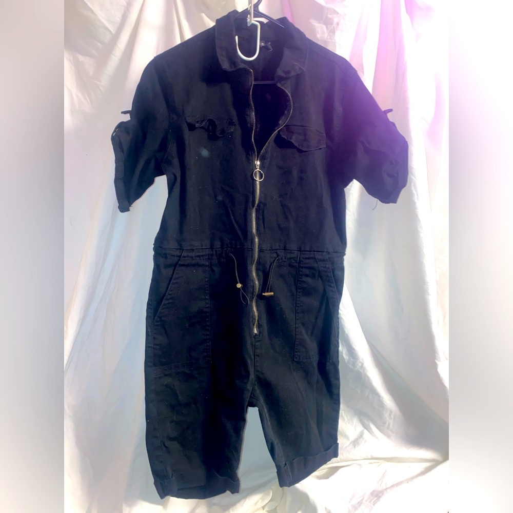 American bazi black denim jumpsuit Size medium